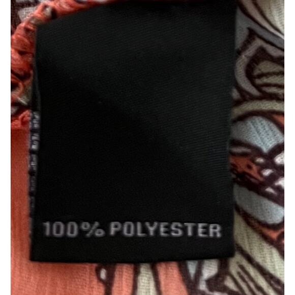 INVESTMENTS KIMONO SLEEVE, PULL-OVER BLOUSE, WOMENS, PL, ORANGE & BLUE PAISLEY - Picture 11 of 12